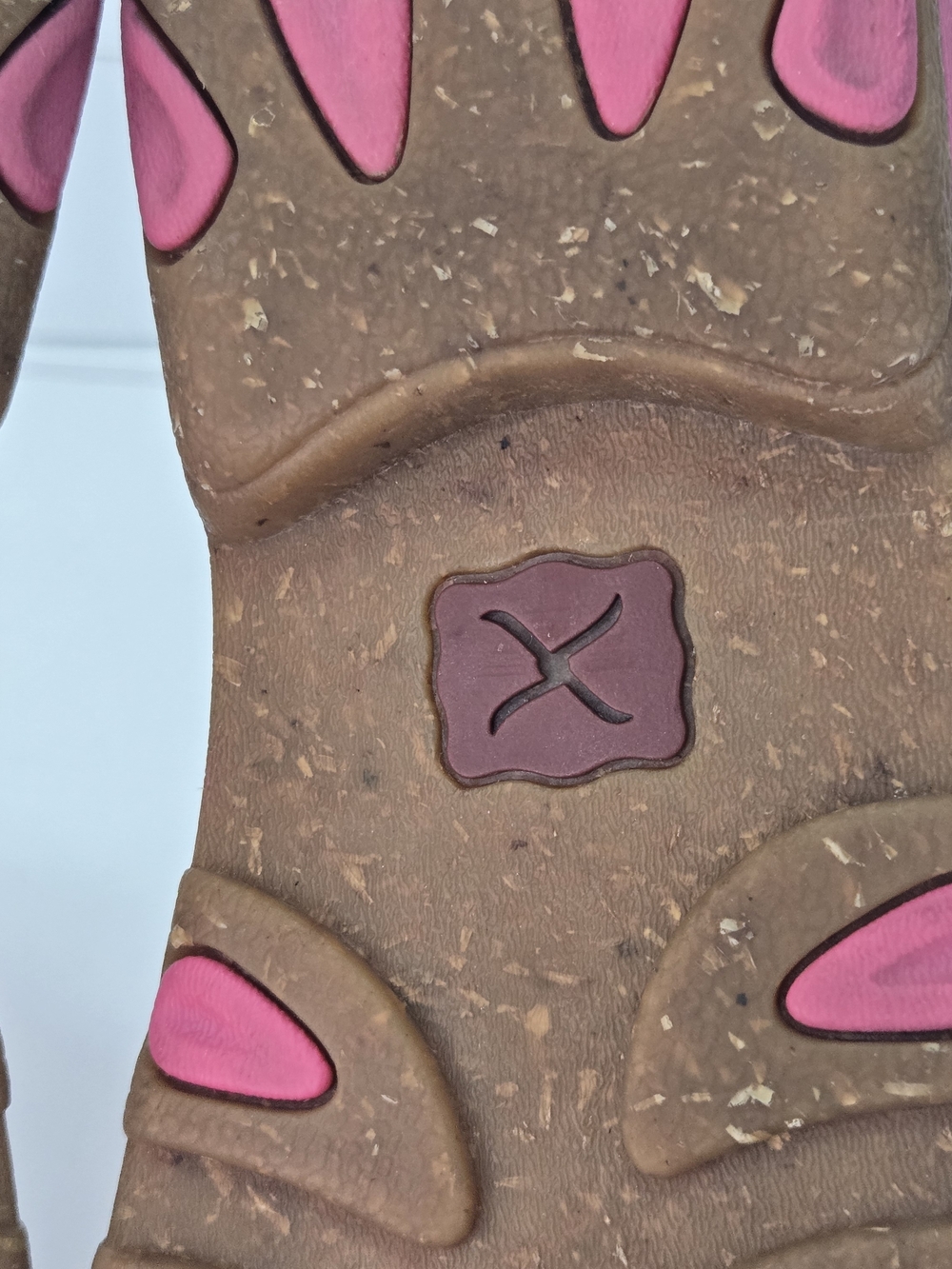 Twisted X Chukka Driving Moc Brown Suede Ankle Boots Pink Accents Women's Size 9 - Picture 8 of 13